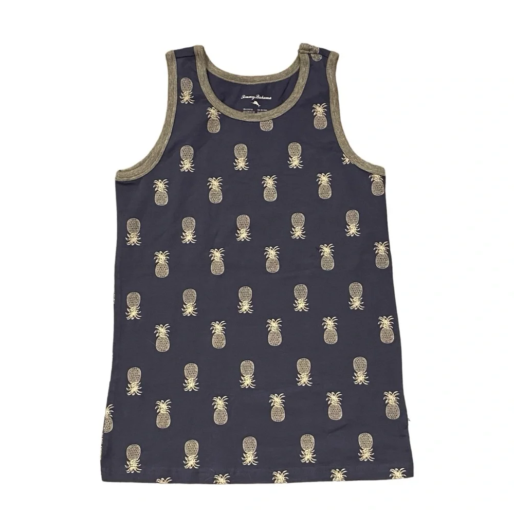 Tommy Bahama Shirt Boys Blue Tank Top Casual Beach Youth Large 10-12‎